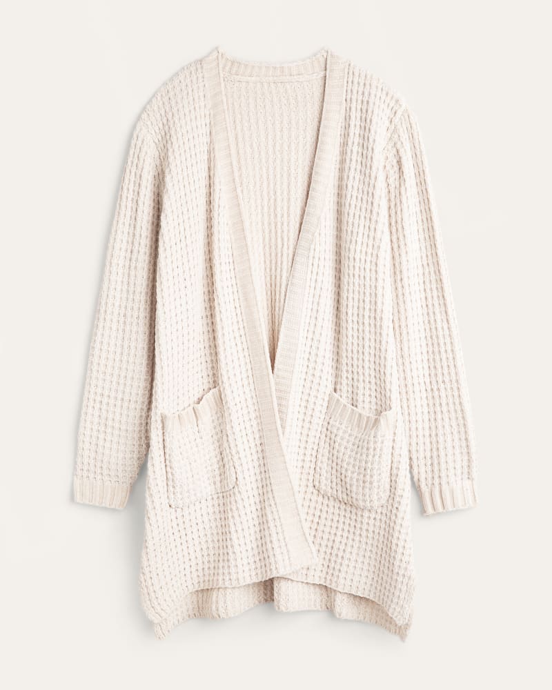 White waffle cardigan clearance